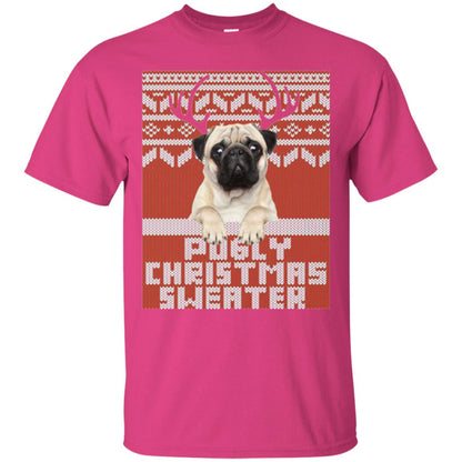 Dog Lovers T-shirt Pugly Christmas Sweater Heliconia