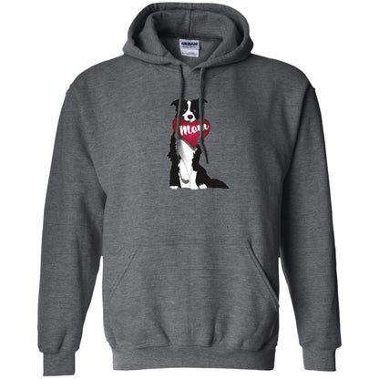 Dog Lover T-sshirt Border Collie Fetching Valentine Heart Dark Heather