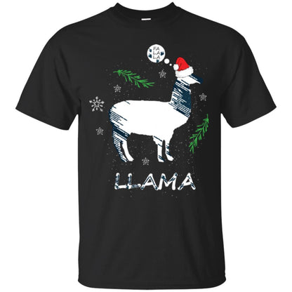 Christmas T-shirt Fa La La La Llama T-shirt Black