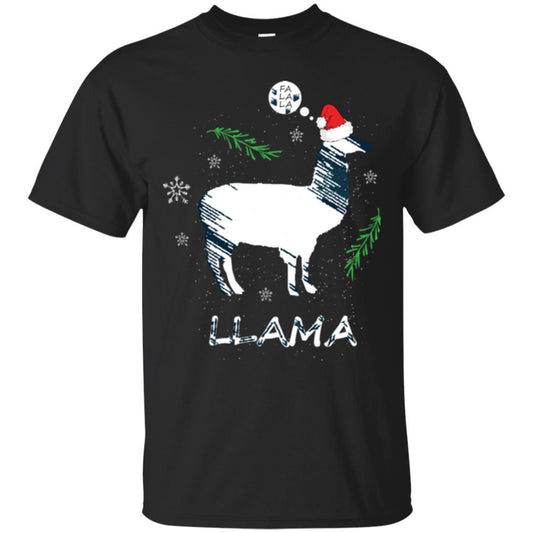 Christmas T-shirt Fa La La La Llama T-shirt Black