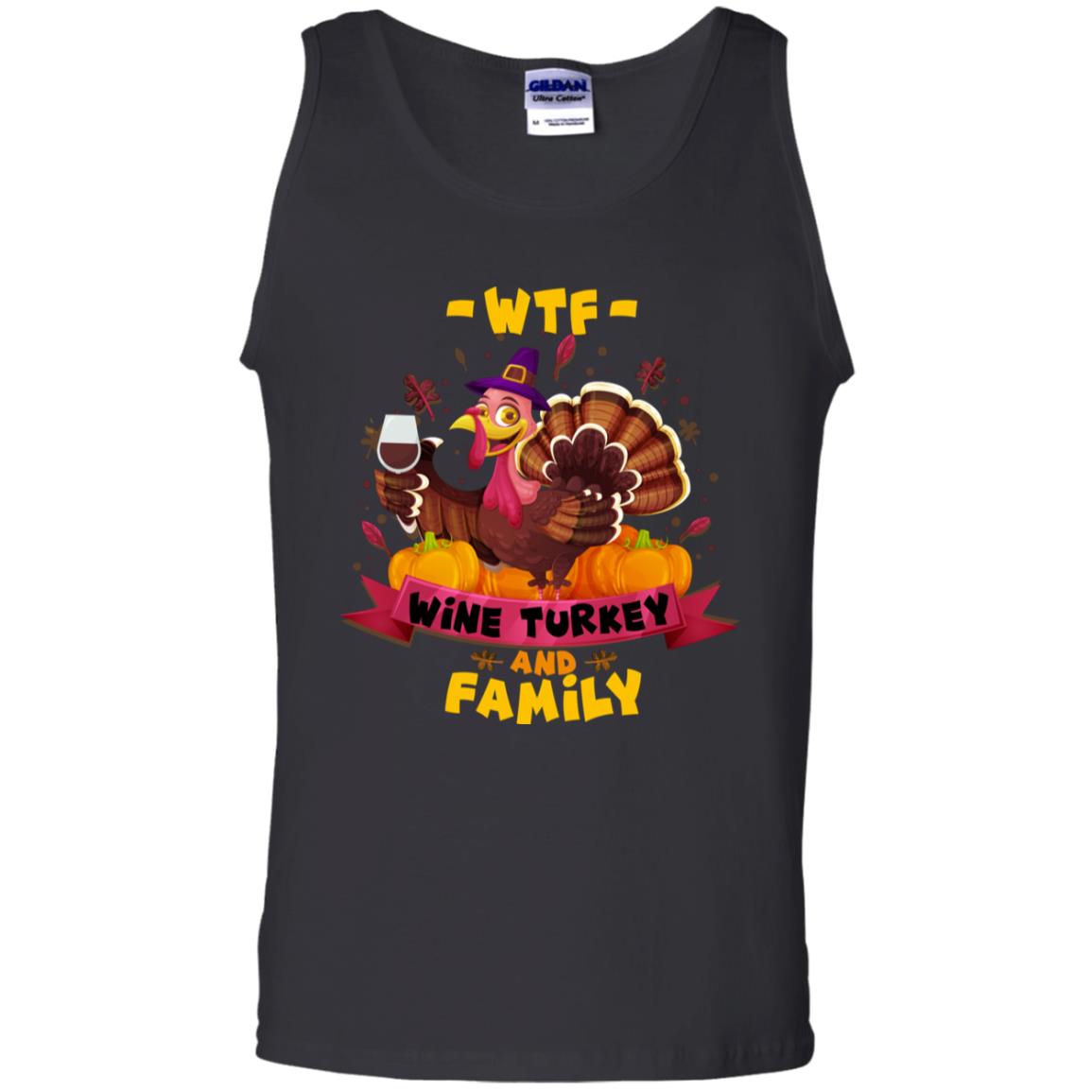 Turkey Wine Family Thanksgiving Drinking Gift Shirt For Family Black