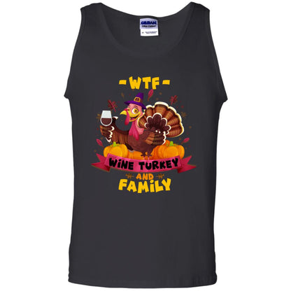 Turkey Wine Family Thanksgiving Drinking Gift Shirt For Family Black