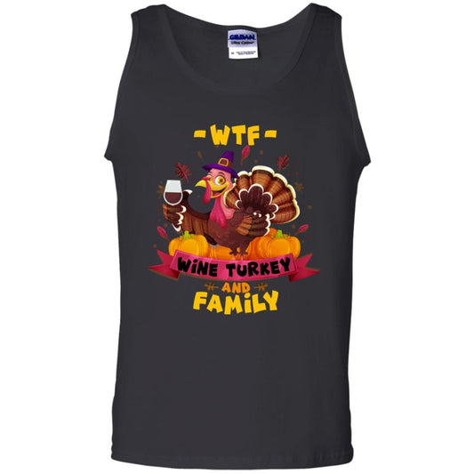 Turkey Wine Family Thanksgiving Drinking Gift Shirt For Family Black