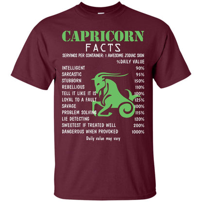 Capricorn Facts 1 Awesome Zodiac Sign Gift Shirt For Capricorn Horoscope Maroon