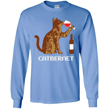 Cat Lovers T-shirt Catbernet Cat Wine Carolina Blue
