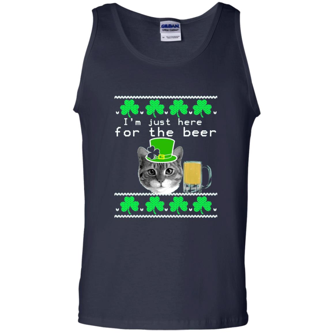 Saint Patrick_s Day T-shirt I_m Just Here For The Beer Navy