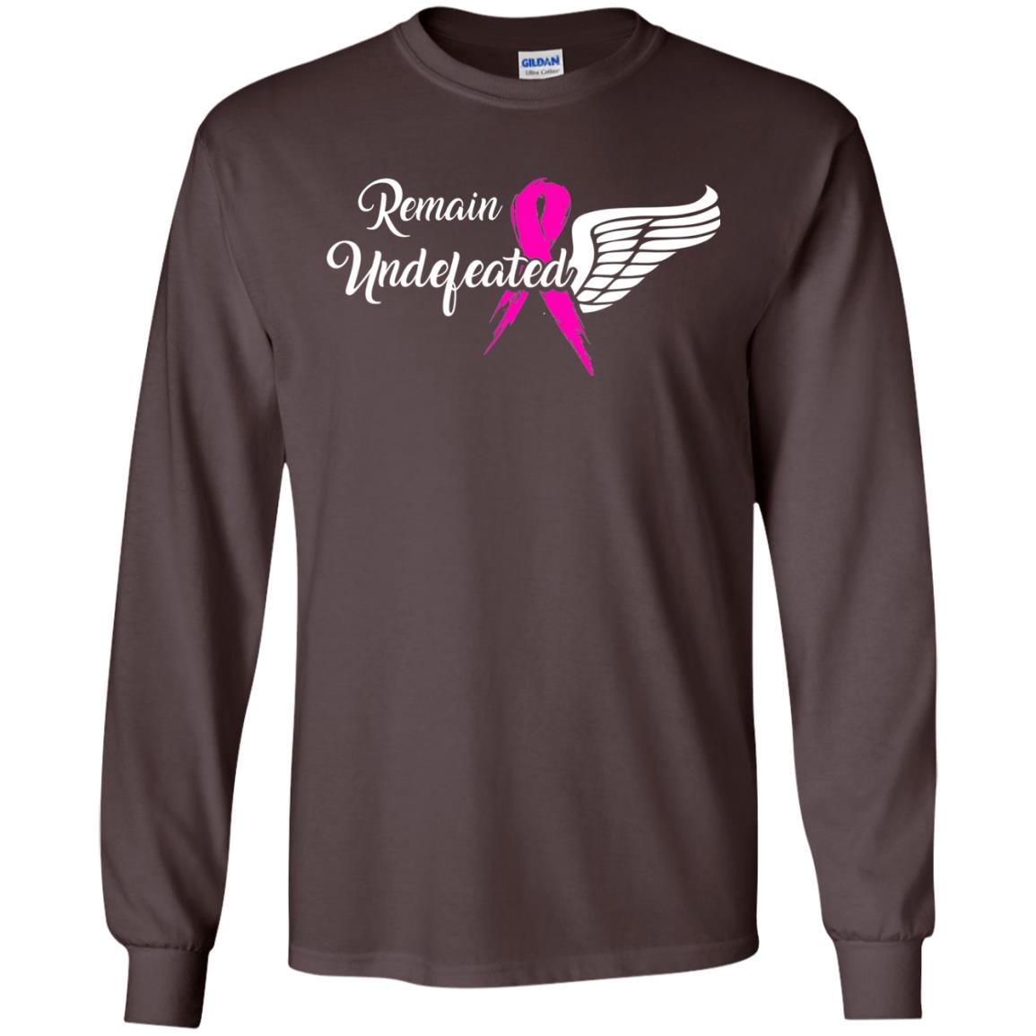 Breast Cancer T-shirt Remain Undefeated Dark Chocolate
