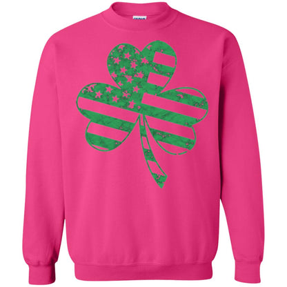 Irish American Flag Shamrock St. Patrick's Day T-shirt Heliconia