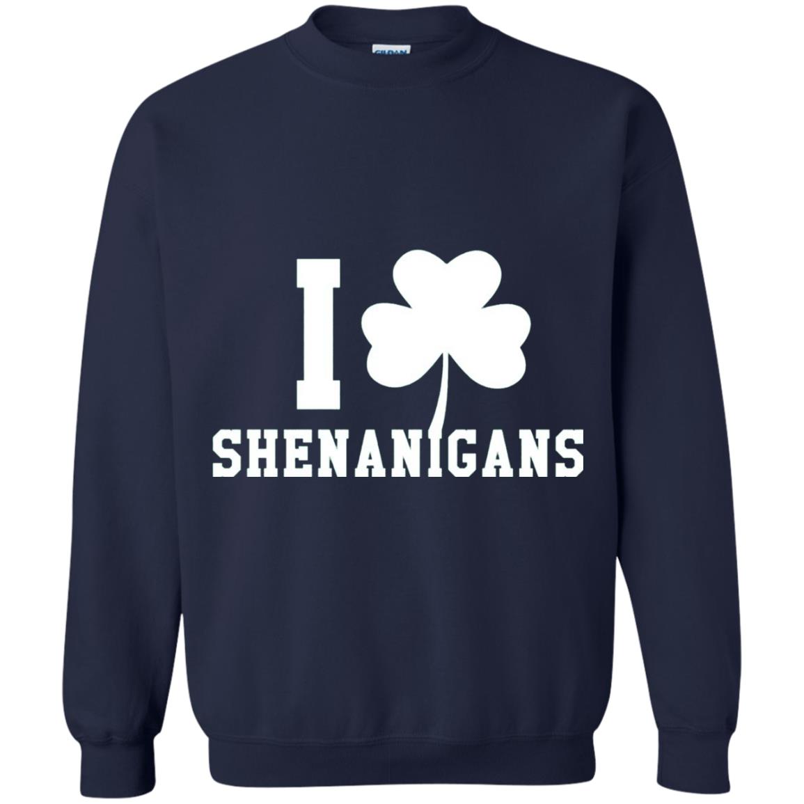 I Love Shenanigans Shamrock Saint Patrick_s Day T-shirt Navy