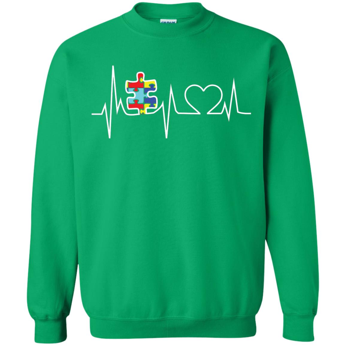 Autism Puzzle Heartbeat Autism Awareness Shirt Irish Green
