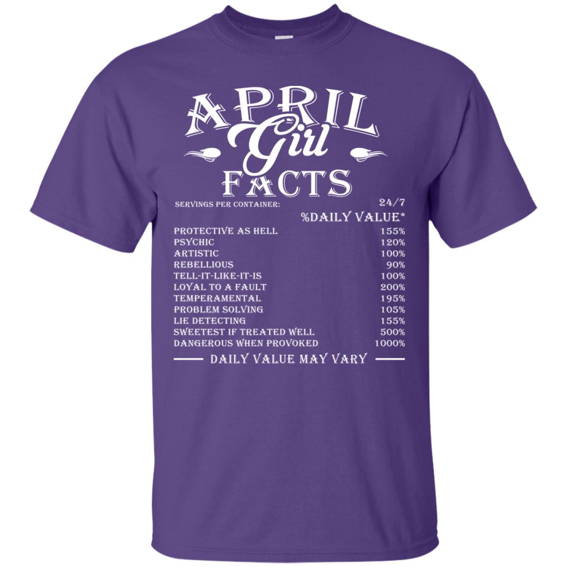 April Girl Facts T-shirt Purple