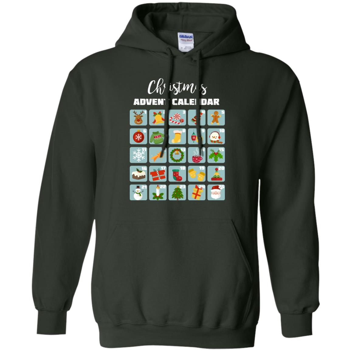 Christmas Calendar December 2018 Gift Shirt Forest Green