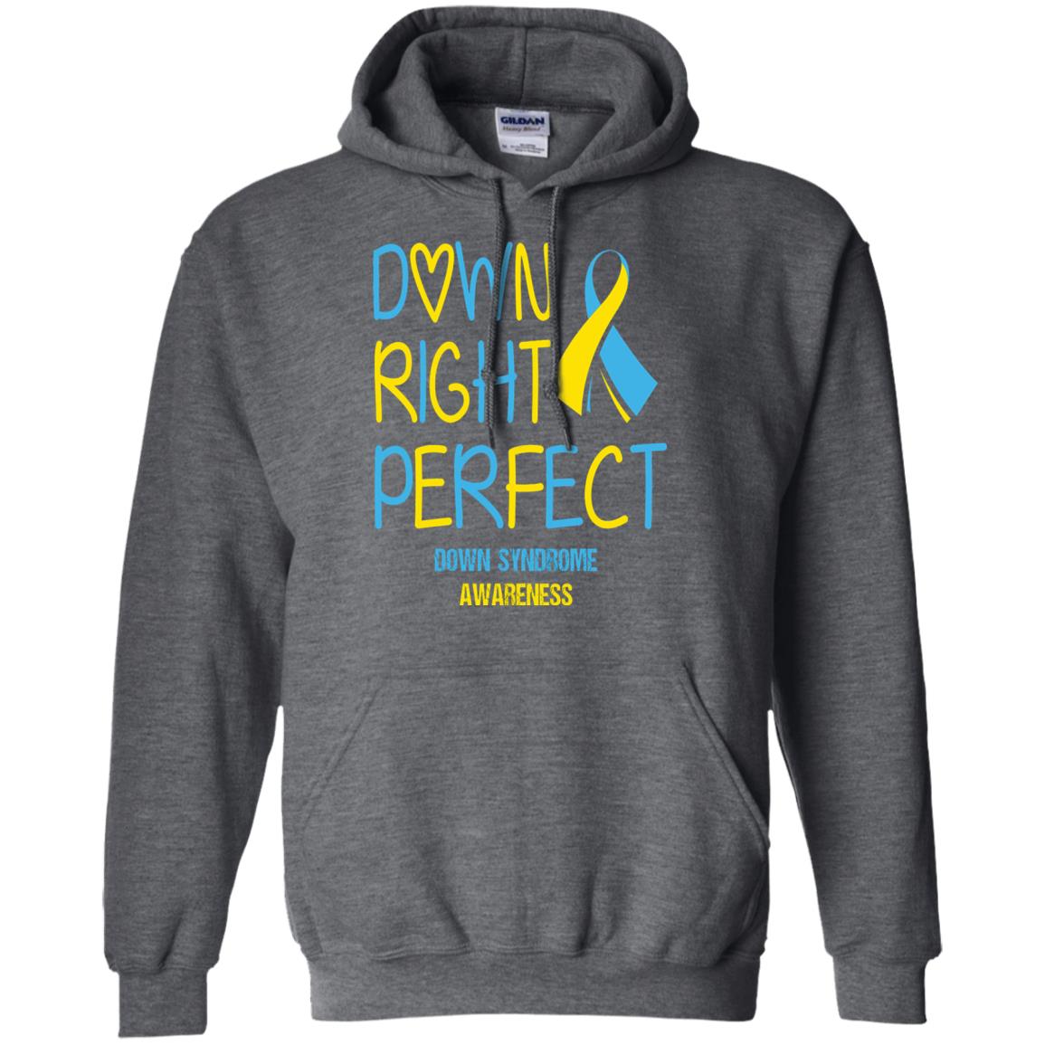 Down Right Perfect Down Syndrome Awareness T-shirt Dark Heather