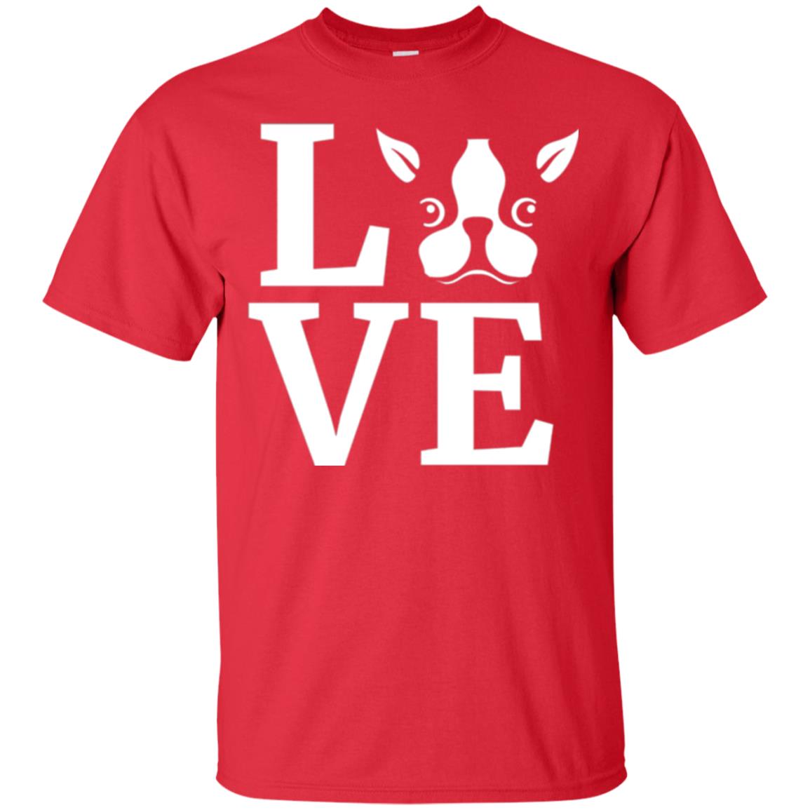 Dog Lovers T-shirt I Love My Boston Terrier Red