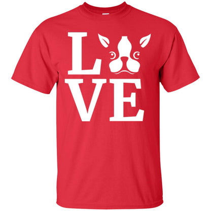 Dog Lovers T-shirt I Love My Boston Terrier Red