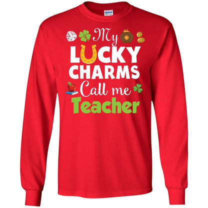My Lucky Charms Call Me Teacher St Patricks Day T-shirt Red