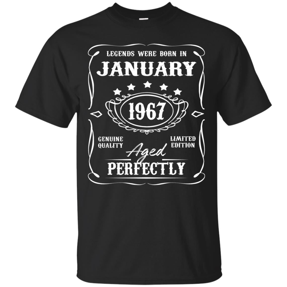 Legends Were Born In January 1967 51th Birthday T-shirt Black