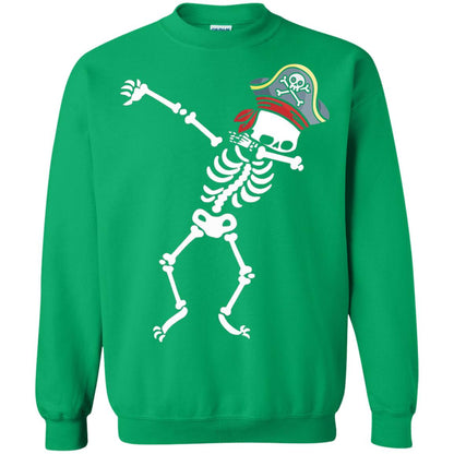 Dabbing Skeleton With Pirates Hat T-shirt Irish Green