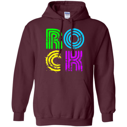 Bright Neon Colours Rock 80_s Retro Theme T-shirt Maroon