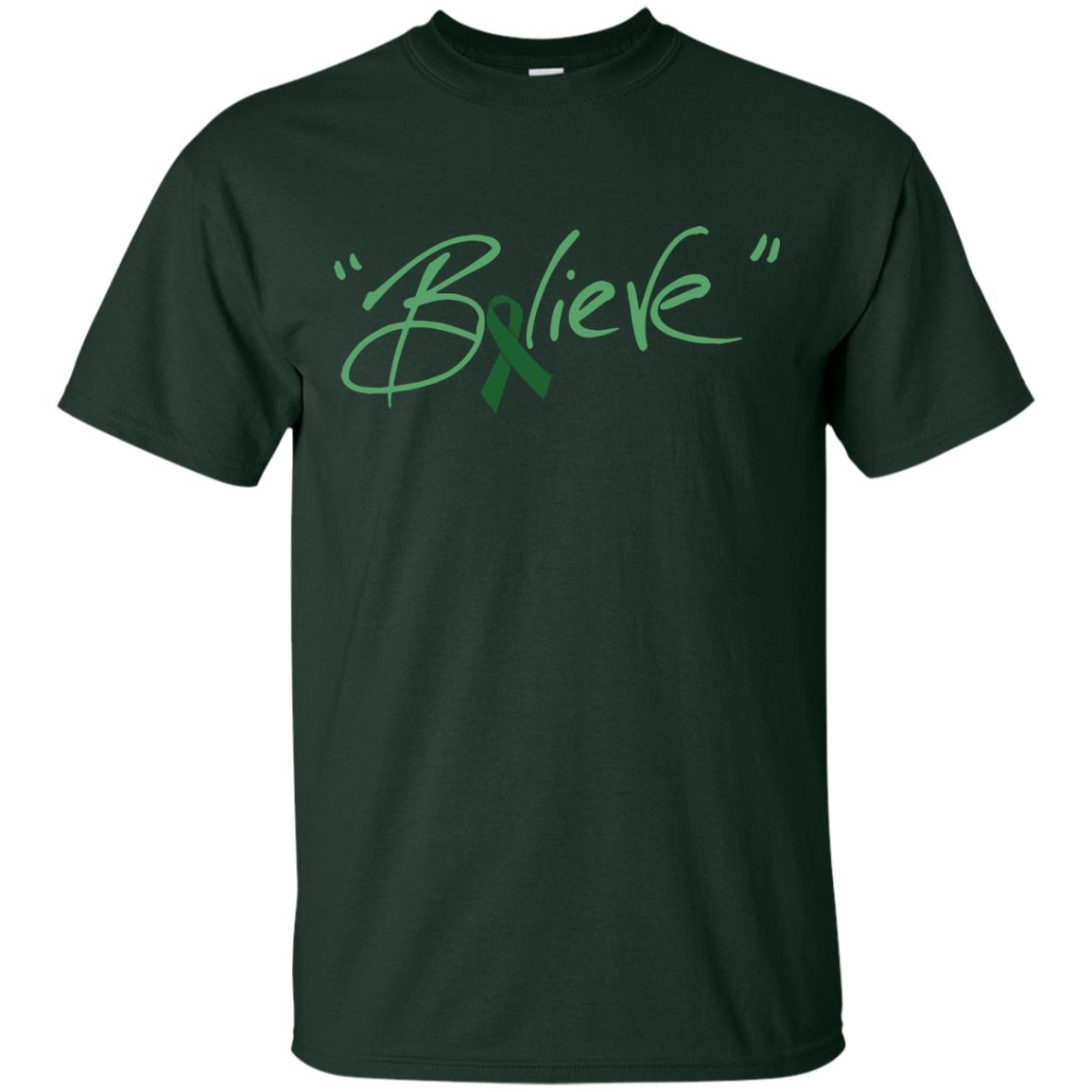 Liver Cancer Awareness Shirt Emerald Ribbon Believe Forest