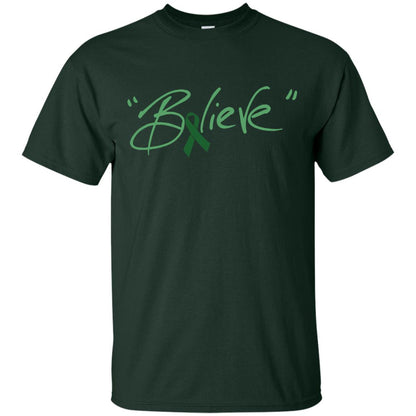 Liver Cancer Awareness Shirt Emerald Ribbon Believe Forest