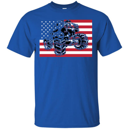 Trucking Lover T-shirt Usa Flag Big Monster Truck Royal