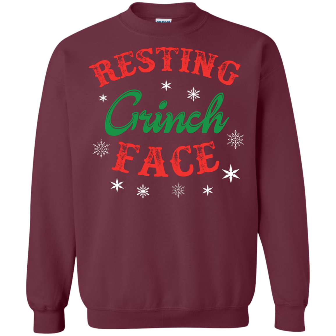 Christmas T-Shirt Resting Grinch Face Maroon