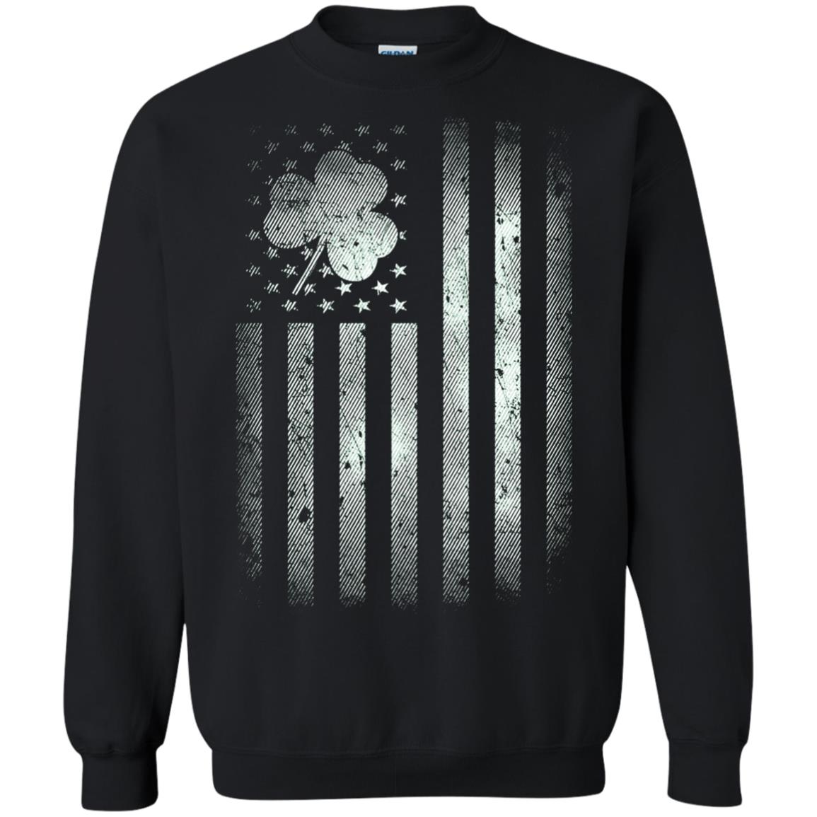 Vintage Irish American Shamrock Flag St Patricks Day T-shirt Black