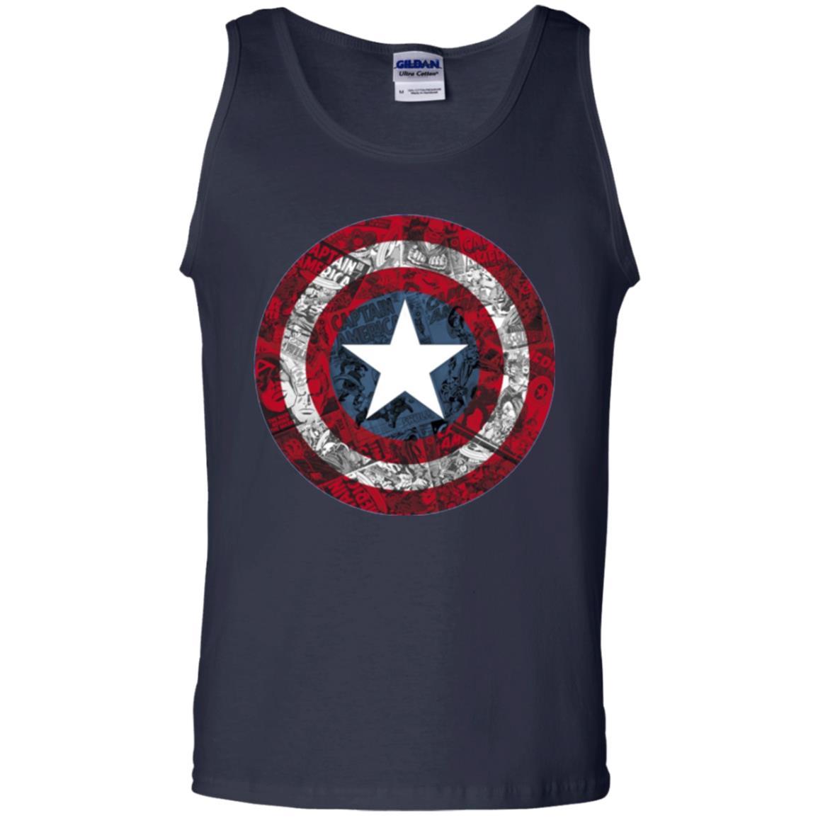 Film T-shirt Captain America Avengers Shield Comic Graphic Navy