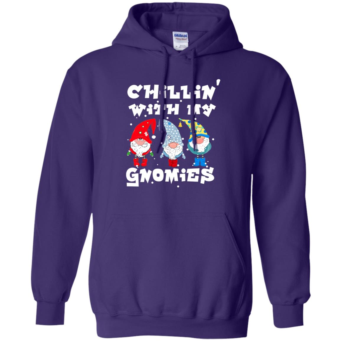 Chillin' With My Gnomies X-mas Gift Shirt For Mens Womens Kids Purple