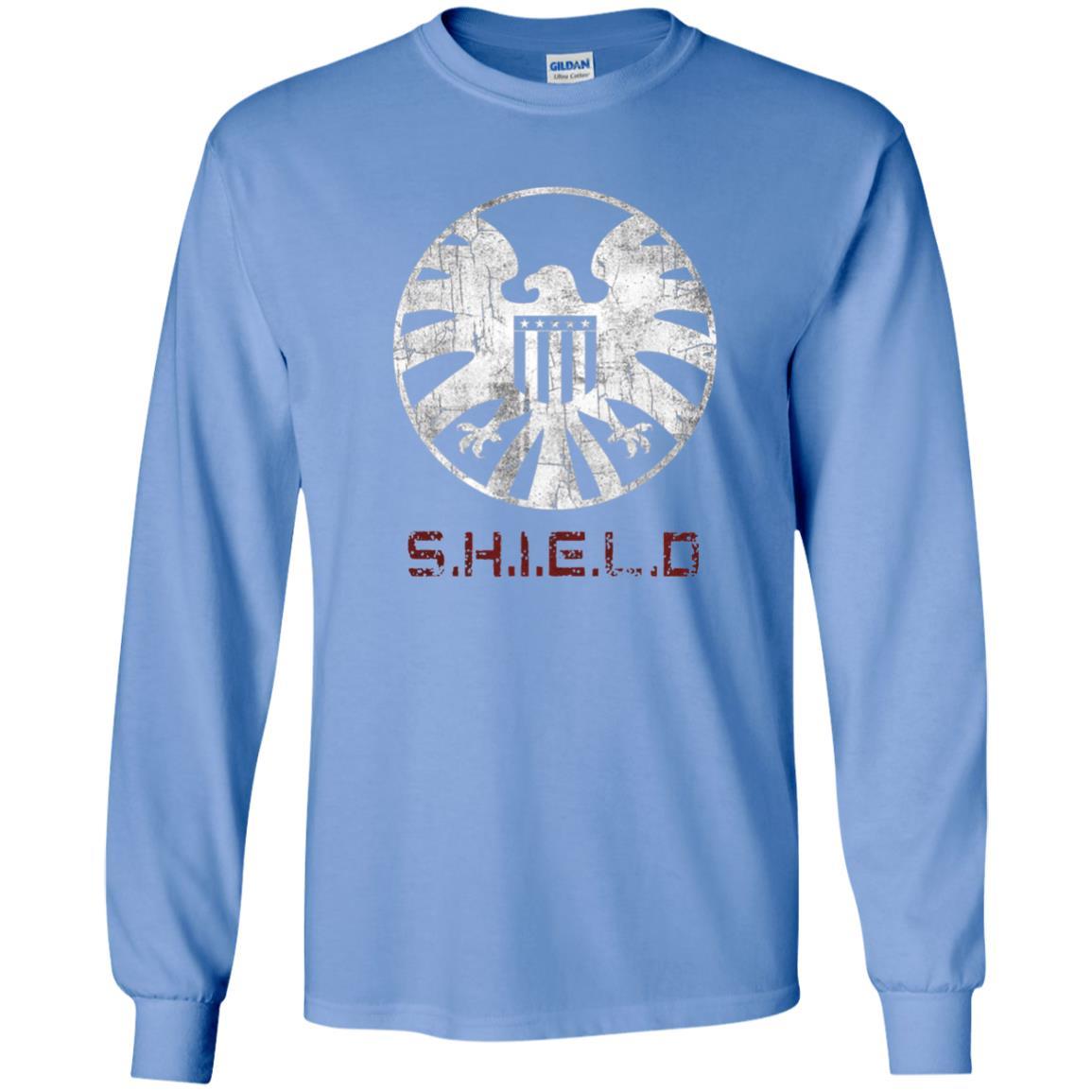 Film T-shirt Agents Of Shield Distressed Logo Graphic Carolina Blue