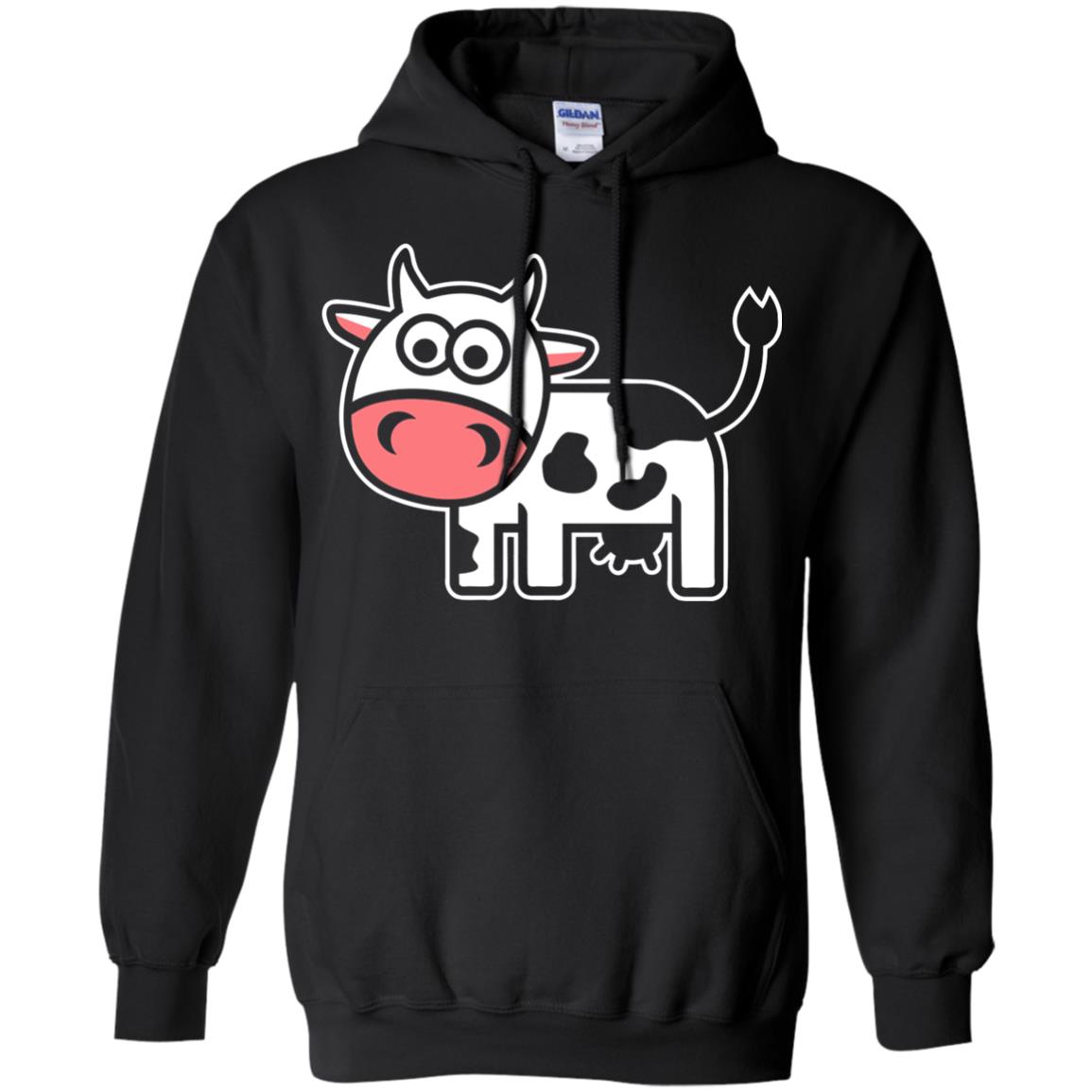 Cute Comic Cow Lover T-shirt Black