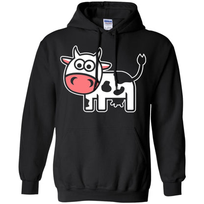 Cute Comic Cow Lover T-shirt Black