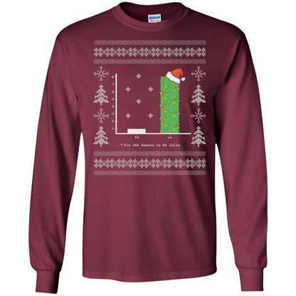Christmas T-shirt Carol Bar Graph Maroon