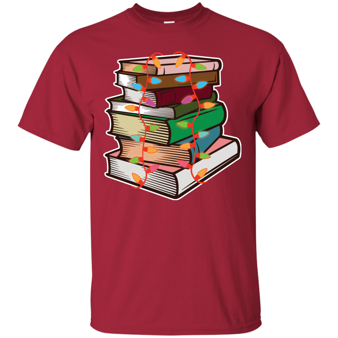 Fairy Lights Christmas Gift T-shirt Book Lover Cardinal