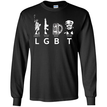 Lgbt T-shirt Liberty Guns Beer Trump Black