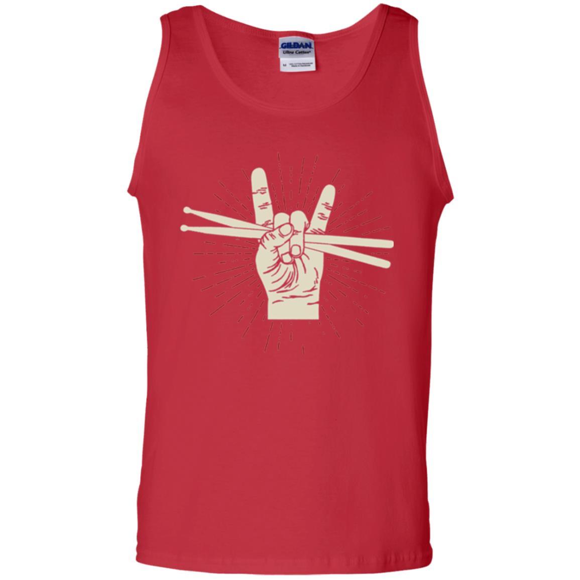 Drummer T-shirt Drumsticks Percussion Rock Red