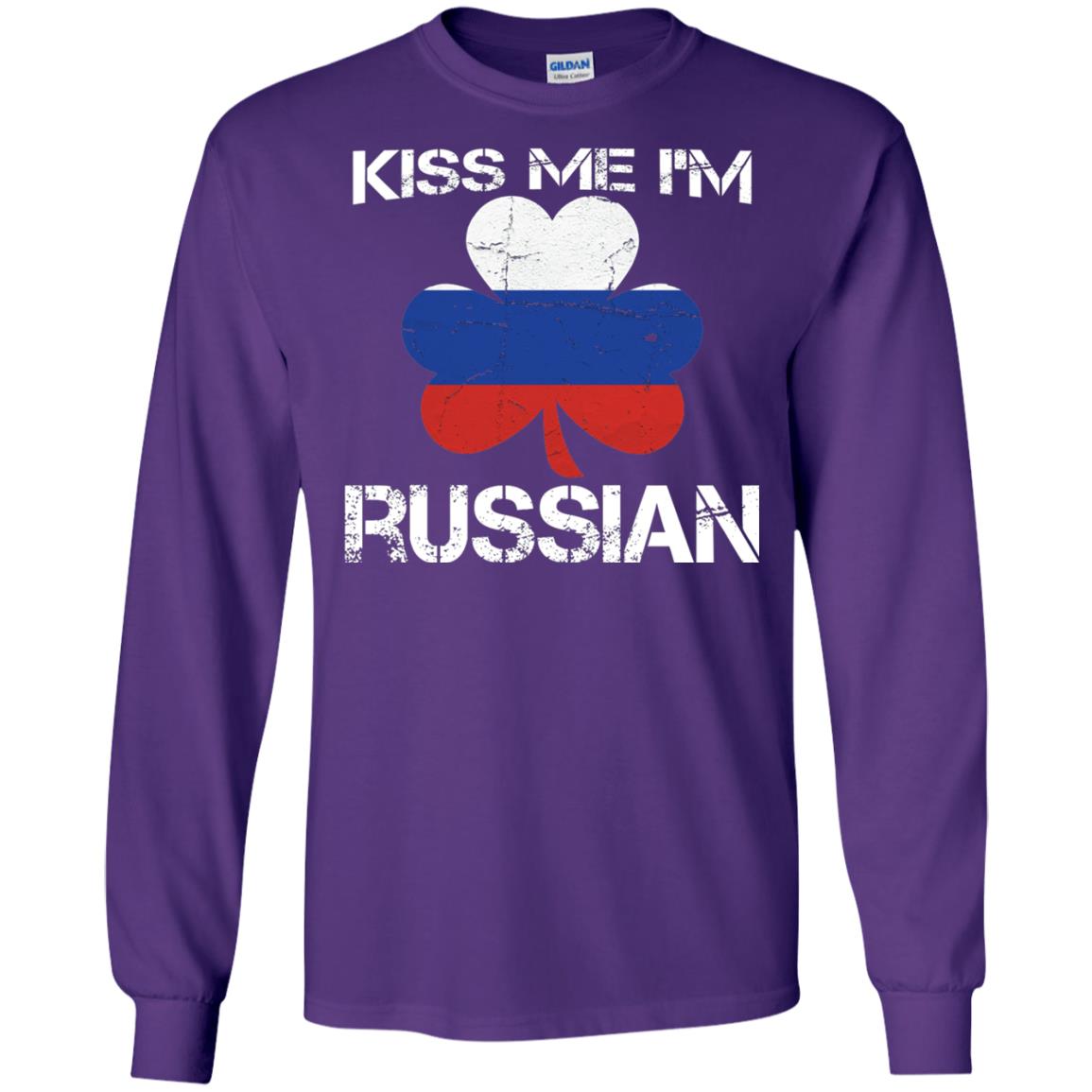 Kiss Me Russian Distressed St. Patrick_s Day 2018 T-shirt Purple