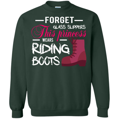 Forget Glass Slippers This Princess Wears Riding Boots Horse Riding T-shirt Forest Green