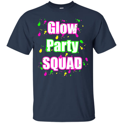 Glow Party Squad Paint Splatter Effect Neon Glow Party Shirt For Girls Navy