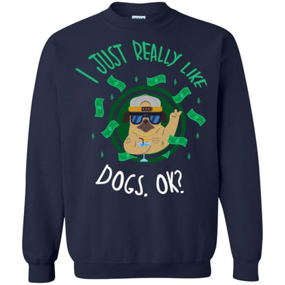 Dog Lover T-shirt I Just Really Like Dogs, Ok Navy