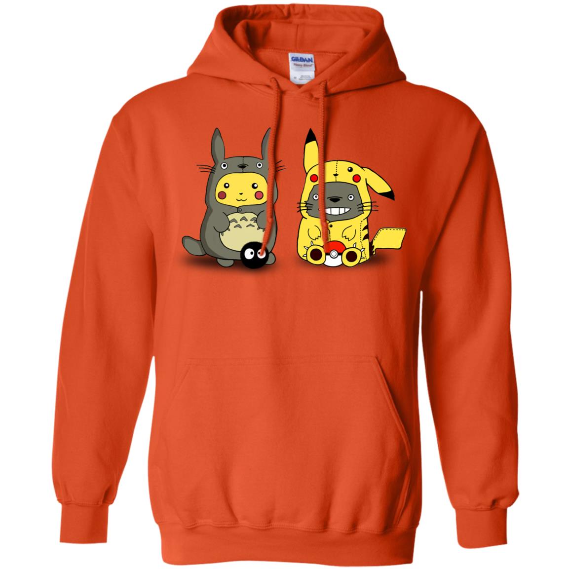 Pikachu Cosplay Totoro And Totoro Cosplay Pikachu T-shirt Orange