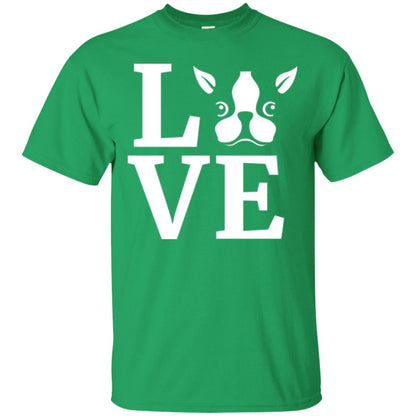 Dog Lovers T-shirt I Love My Boston Terrier Irish Green