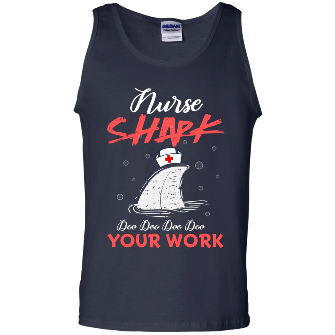 Nurse Shark Doo Doo Doo Your Work Nursing Shark Gift Tshirt For Womens Or Mens Navy