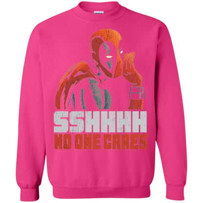 Marvel Deadpool T-shirt Sshhhh No One Cares Whisper Graphic Heliconia