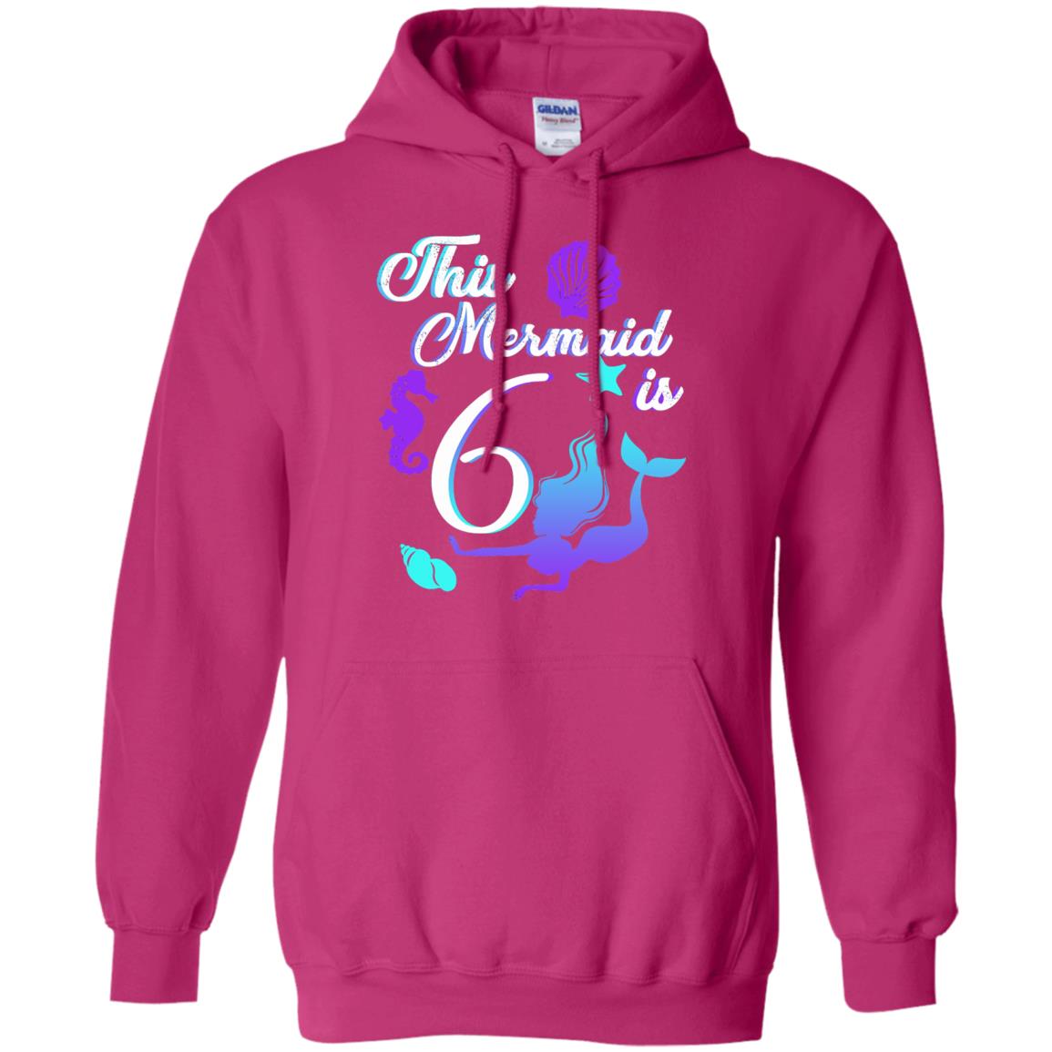 6th Birthday Shirt This Mermaid Is 6 Heliconia