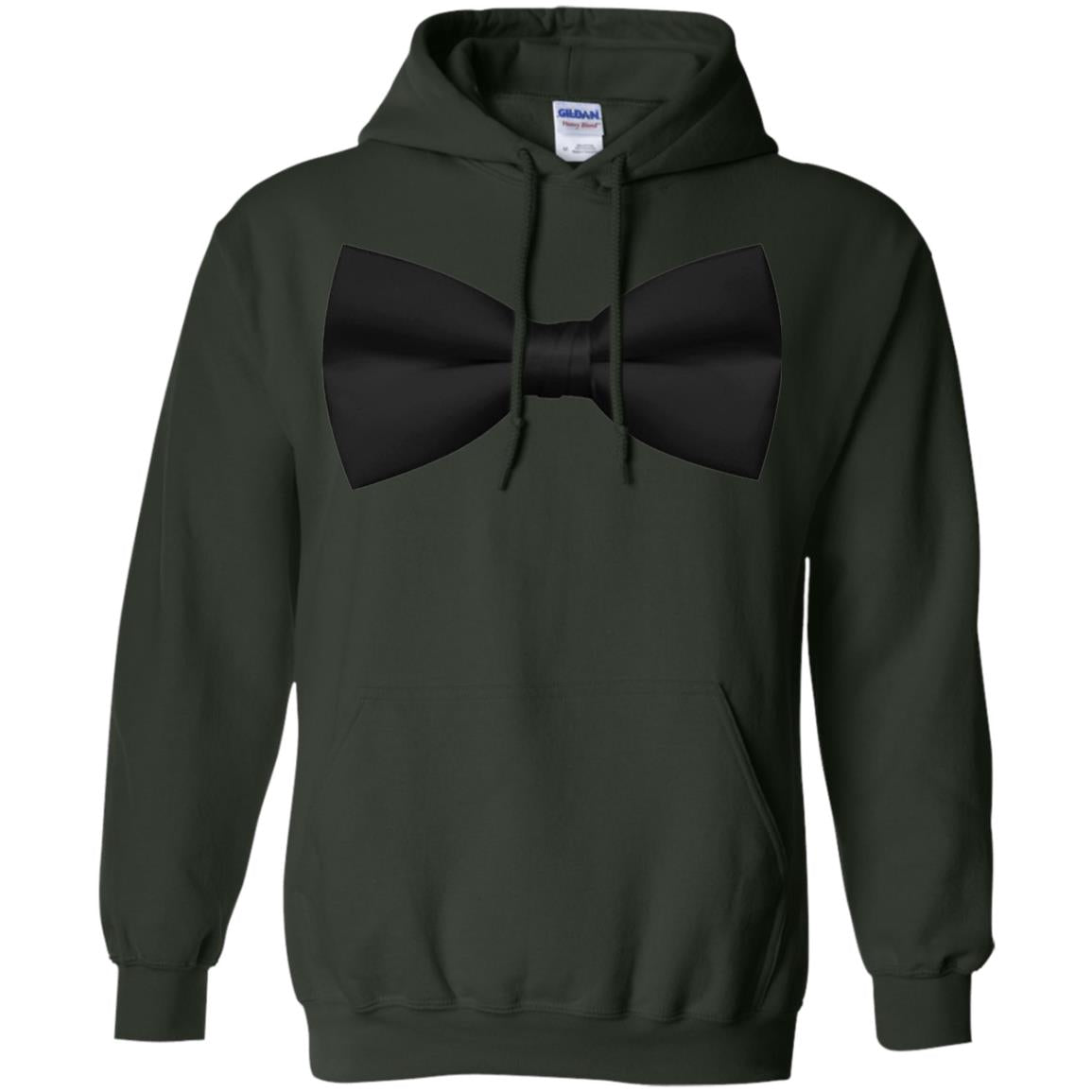 Big Black Bow Tie Tee Shirt Forest Green