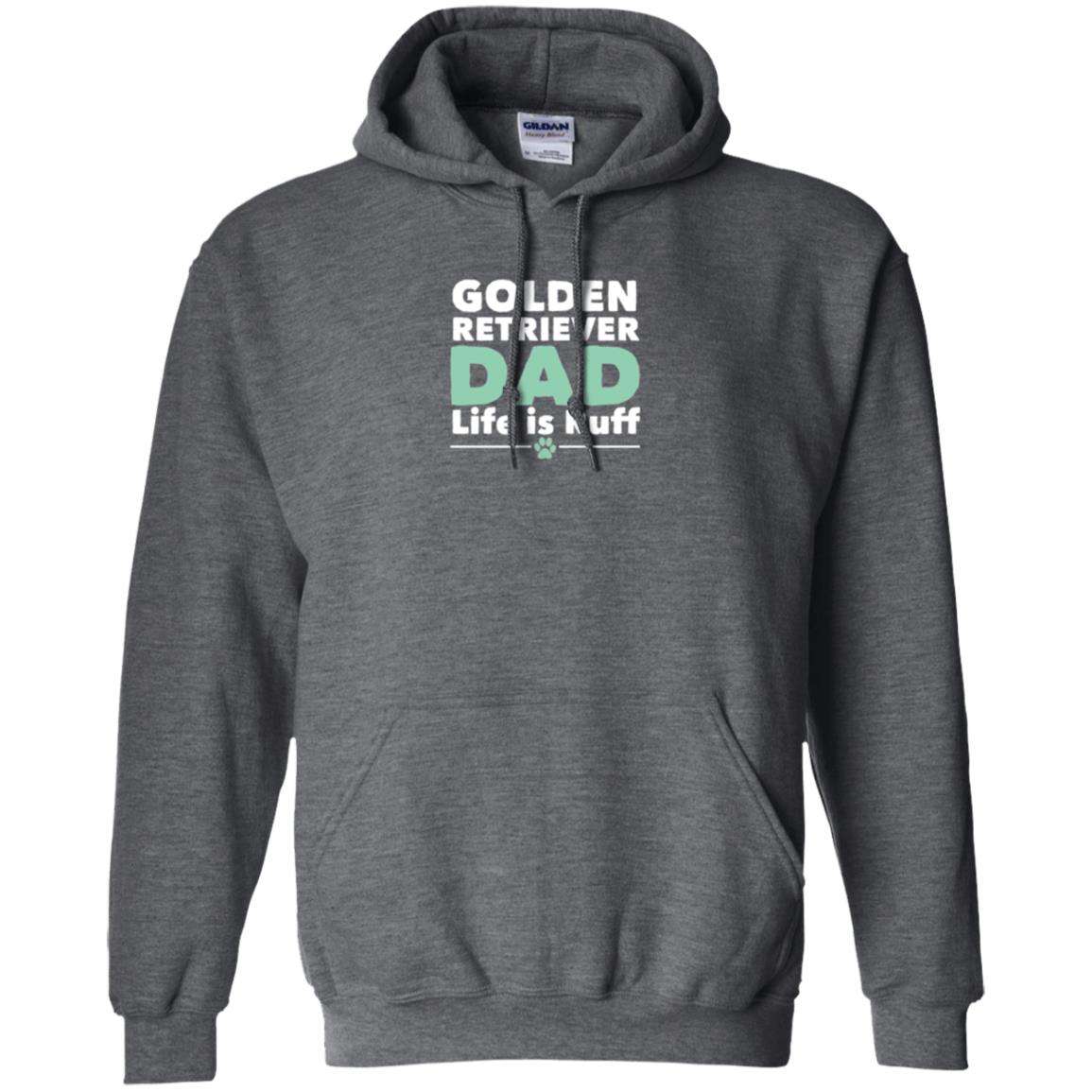 Daddy T-shirt Golden Retriever Dad Life Is Ruff Dark Heather