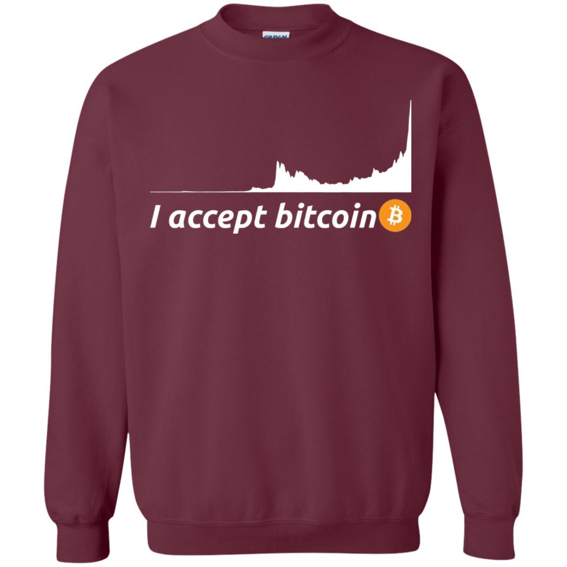 Cryptocurrency T-shirt I Accept Bitcoin Maroon