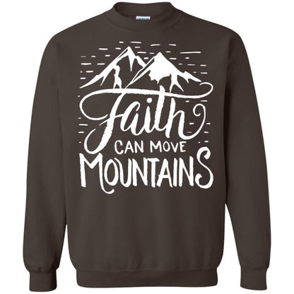 Faith Can Move Mountains Christian Gift Shirt Dark Chocolate